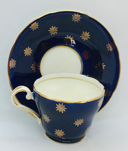 Load image into Gallery viewer, Pretty in Pink-and Blue and Gold Aynsley Demitasse Teacup and Saucer