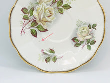 Load image into Gallery viewer, Pretty in Pink-Beautiful Rosina White Roses Teacup and Saucer