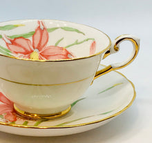 Load image into Gallery viewer, Pretty In Pink-Gorgeous Tuscan Cardinalis Teacup and Saucer