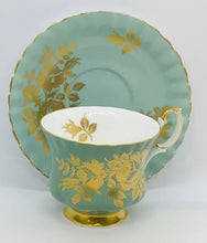 Load image into Gallery viewer, Royal Albert Gold Roses on Green
