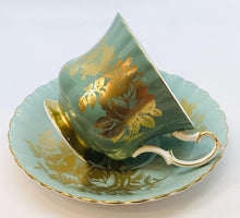 Load image into Gallery viewer, Royal Albert Gold Roses on Green