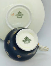 Load image into Gallery viewer, Pretty in Pink-and Blue and Gold Aynsley Demitasse Teacup and Saucer