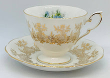 Load image into Gallery viewer, Pretty in Pink-Royal Standard Gold on White Teacup and Saucer
