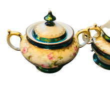 Load image into Gallery viewer, Iridescent Hand Decorated Creamer &amp; Sugar Bowl
