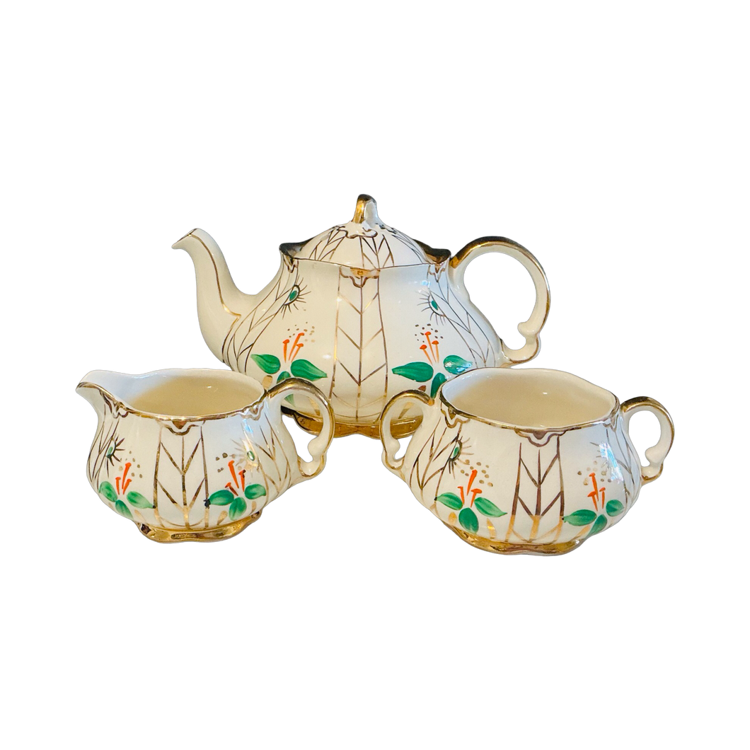 Ellgreave  Burslem Teapot Creamer & Sugar Bowl