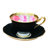 Load image into Gallery viewer, Royal Albert Black Matte Old English Rose
