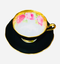 Load image into Gallery viewer, Royal Albert Black Matte Old English Rose
