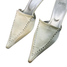 Load image into Gallery viewer, Jeanne Lottie Vintage White Mules European Size 40
