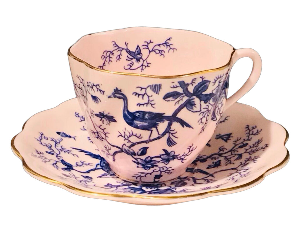 Coalport Blue on Pink Cairo