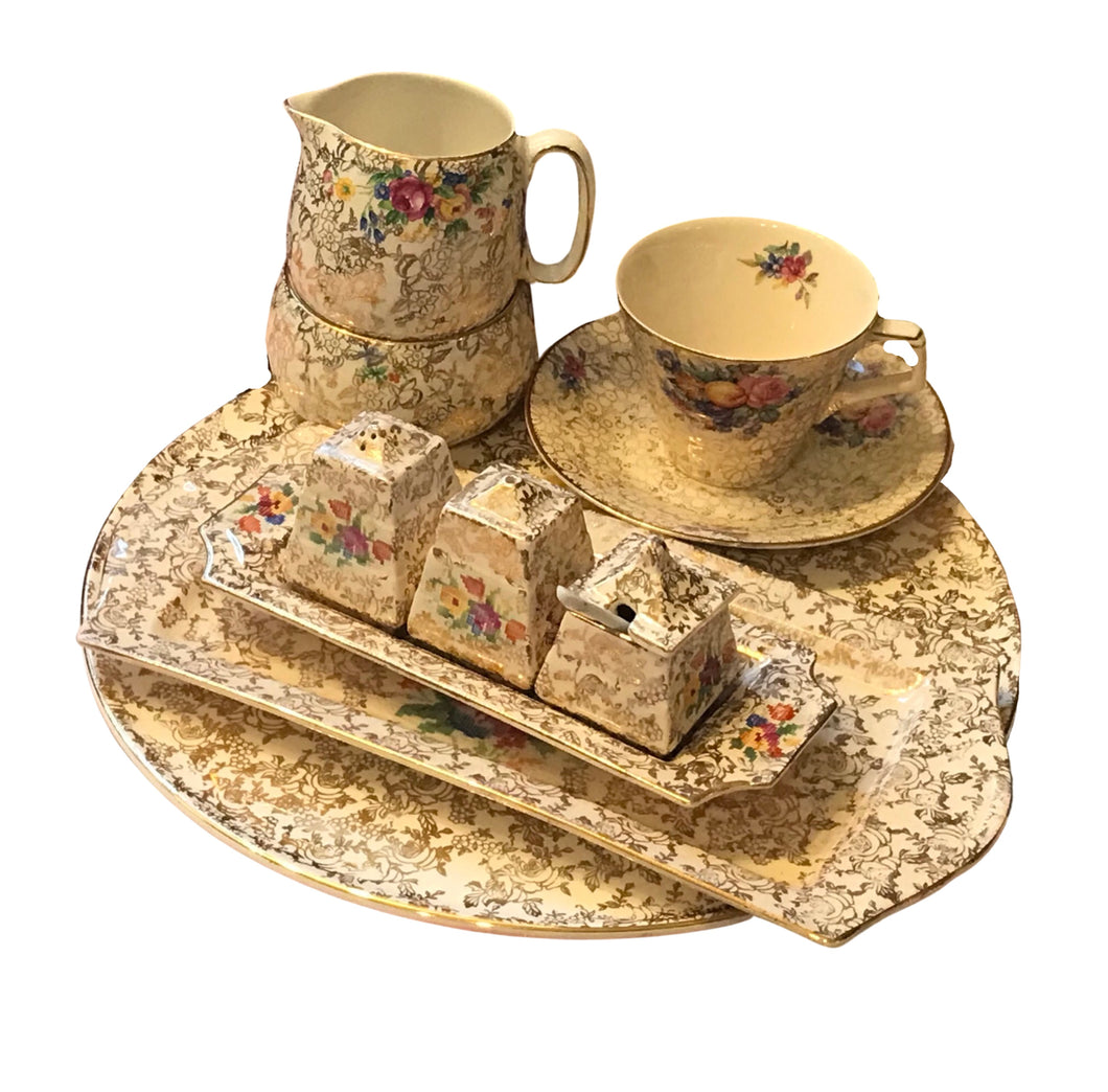 As Is Gold Chintz Mixed English Makers and Patterns