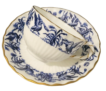 Load image into Gallery viewer, Coalport Blue and White Teacup and Saucer
