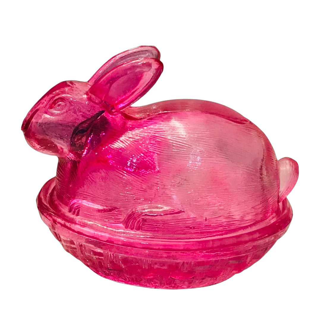 Lidded Pink Bunny Jar