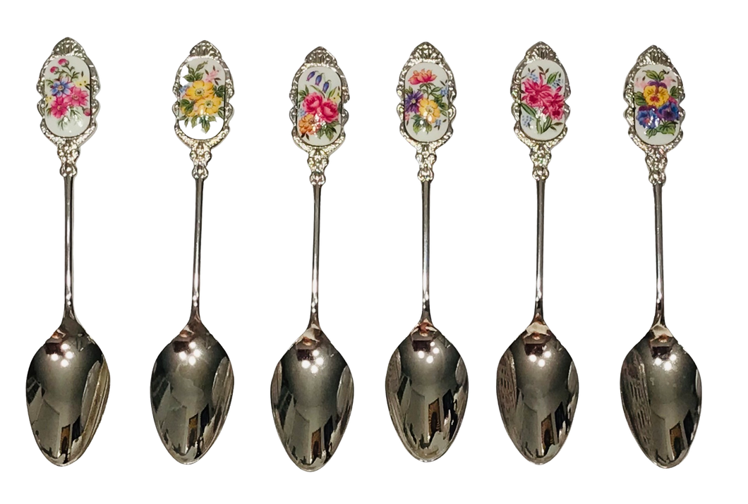 Vintage Floral Spoons Japan