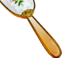 Load image into Gallery viewer, Needlepoint Hairbrush Gold Filigree
