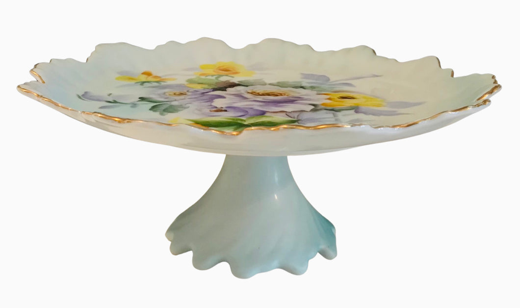 Hand Painted Pedestal Cake Stand