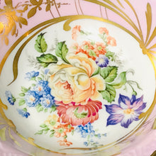 Load image into Gallery viewer, Stunning Limoges Pink Floral and Gold Small Pedestal Bowl France
