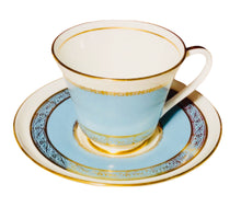 Load image into Gallery viewer, Blue Aynsley Teacup and Saucer
