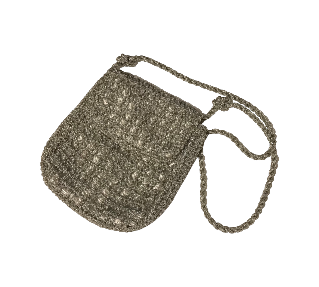 Silver Crochet Bag by Eva Italy