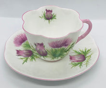 Load image into Gallery viewer, Pretty in Pink-Shelley Thistle Dainty Teacup and Saucer
