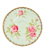 Load image into Gallery viewer, EB Foley Mint Green Pink Cabbage Roses
