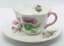 Load image into Gallery viewer, Pretty in Pink-Shelley Thistle Dainty Teacup and Saucer
