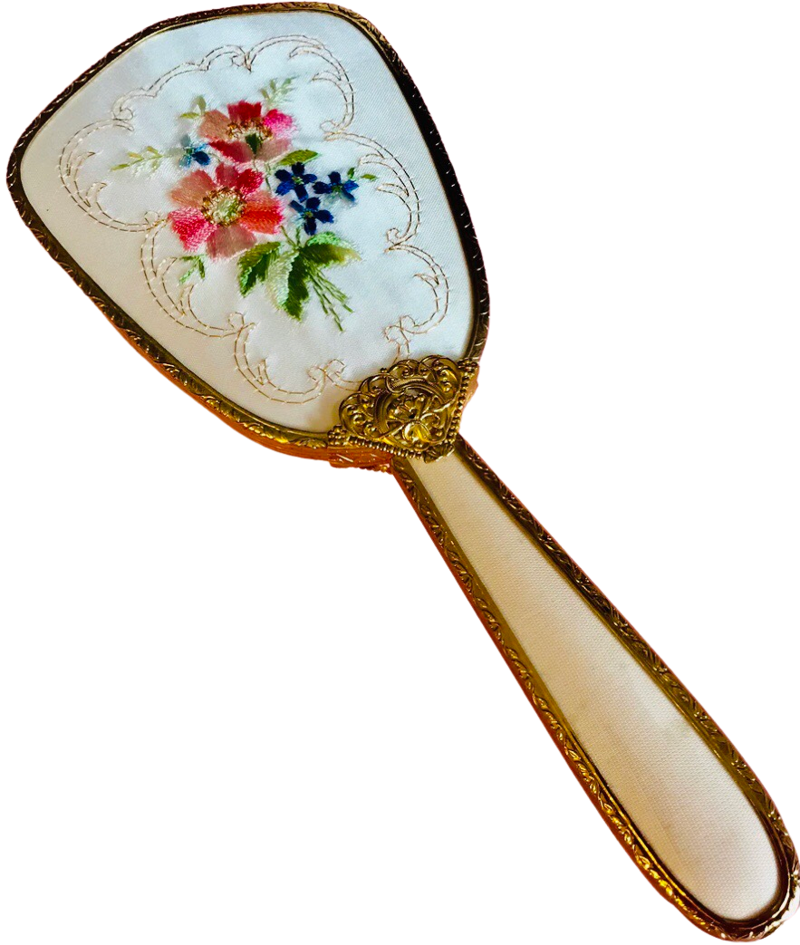 Needlepoint Hairbrush Gold Filigree