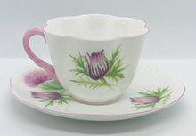 Load image into Gallery viewer, Pretty in Pink-Shelley Thistle Dainty Teacup and Saucer
