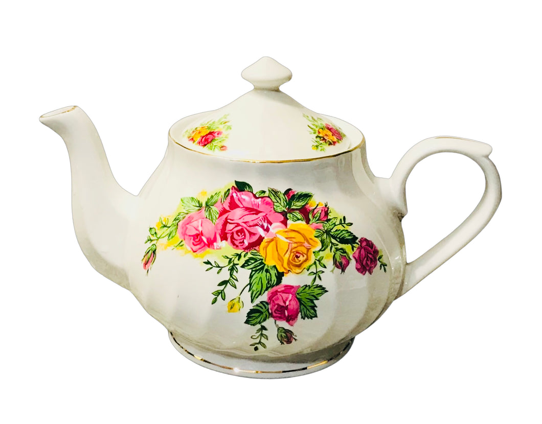 5 Cup English Rose Teapot