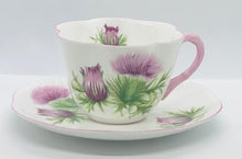 Load image into Gallery viewer, Pretty in Pink-Shelley Thistle Dainty Teacup and Saucer
