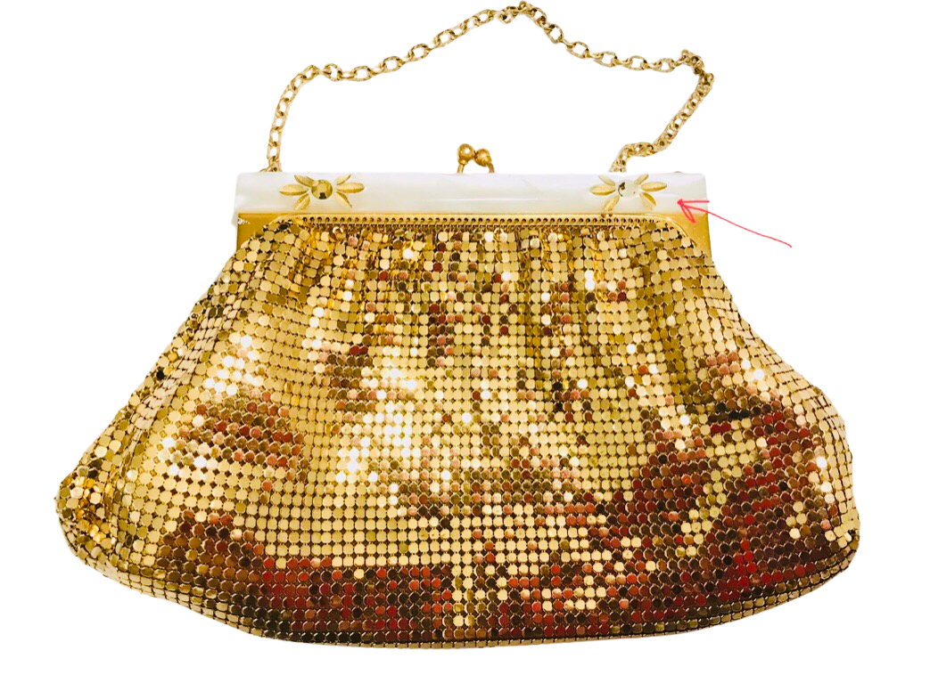 Gold Mesh Mother of Pearl Whiting and Davis Purse