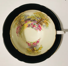 Load image into Gallery viewer, Rare Shelley Black Matte Floral Teacup and Saucer
