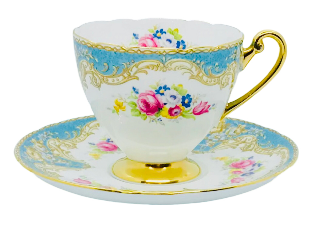 Rare Shelley Blue Regal Teacup and Saucer