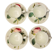 Load image into Gallery viewer, Set of 4 Redouté Rose Demitasse Cups
