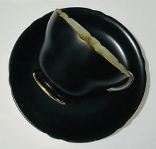 Load image into Gallery viewer, Rare Shelley Black Matte Floral Teacup and Saucer
