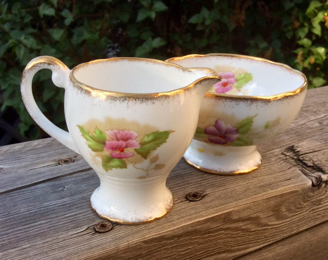 Pretty In Pink-Petite and Sweet Royal Standard Charmaine Creamer and Sugar