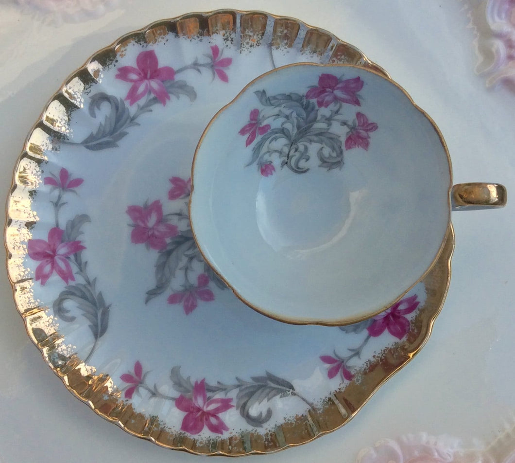 Pretty in Pink-Shafford Japan Teacup and Snack Plate