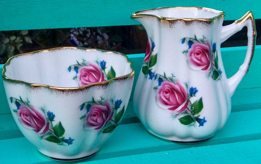 Pretty in Pink-Elizabethan Creamer and Sugar Bowl