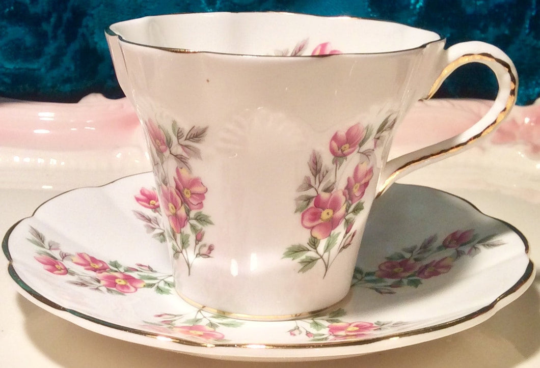 Pretty in Pink-Stratford Teacup and Saucer