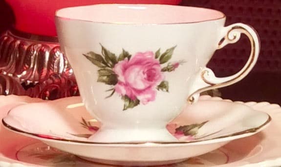 Pretty in Pink EB Foley Teacup and SaucerNo 3734
