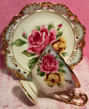 Load image into Gallery viewer, Pretty In Pink-and Hand Painted Lefton Japan Teacup and Saucer
