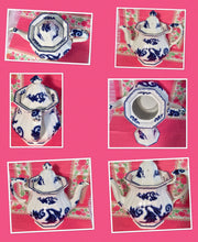 Load image into Gallery viewer, Pretty in Pink-and Blue-Magnificent Francis Morley 1845 Flow Blue Teapot
