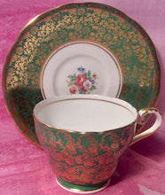 Load image into Gallery viewer, Pretty in Pink-and Green Aynsley Teacup and Saucer
