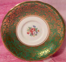 Load image into Gallery viewer, Pretty in Pink-and Green Aynsley Teacup and Saucer
