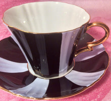 Load image into Gallery viewer, Pretty In Pink-and Black-Royal Standard Harlequin Pedestal Teacup and Saucer

