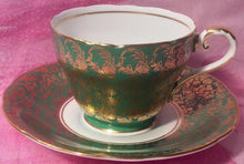 Load image into Gallery viewer, Pretty in Pink-and Green Aynsley Teacup and Saucer
