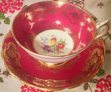 Load image into Gallery viewer, Pretty in Pink-Deep Pink Paragon Pedestal Teacup and Saucer
