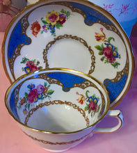 Load image into Gallery viewer, Pretty in Pink-and Blue-Hammersley PedestalTeacup and Saucer
