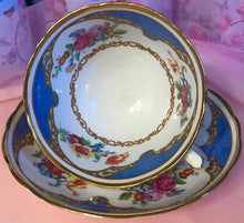 Load image into Gallery viewer, Pretty in Pink-and Blue-Hammersley PedestalTeacup and Saucer
