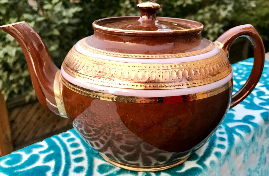 Pretty In Pink-and Green Not Quite Perfect Sadler Teapot