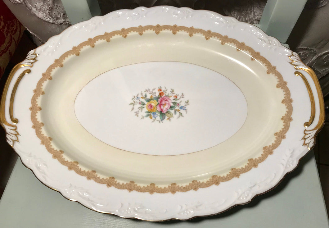 Pretty in Pink-and Yellow-Stunning Large Noritake Schenley Platter